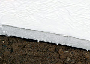 Insulation installed on a crawl space floor in Souris 