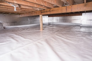 crawl space vapor barrier in Melville installed by our contractors