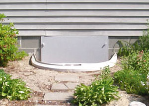 plastic crawl space access well installed in a Yorkton crawl space