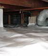 A Melville crawl space moisture system with a low ceiling