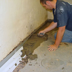 Testing a French drain system in a Esterhazy home.