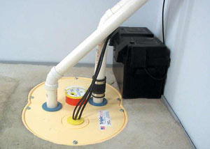 Indian Head  installation of a submersible sump pump system