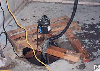 A Indian Head  sump pump system that failed and lead to a basement flood.