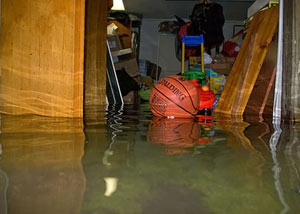A flooded basement bedroom in Regina