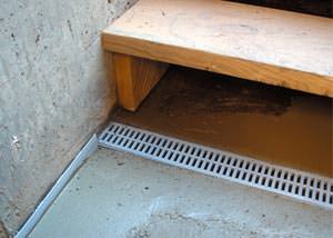 a hatchway entrance in Boissevain that has been protected from flooding by our TrenchDrain basement drainage system.