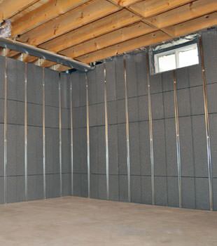 Installed basement wall panels installed in White City