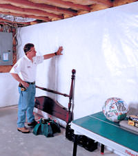 Plastic 20-mil vapor barrier for dirt basements, Moosomin, Saskatchewan and Manitoba installation