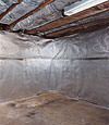 An energy efficient radiant heat and vapor barrier for a Melita basement finishing project