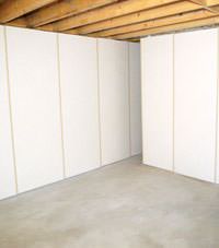 Unfinished basement insulated wall covering in Moosomin, Saskatchewan and Manitoba