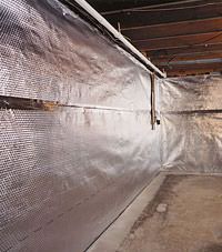 Radiant heat barrier and vapor barrier for finished basement walls in Moosomin, Saskatchewan and Manitoba